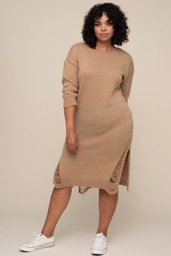 Dark Beige ABELO Sweater Dress