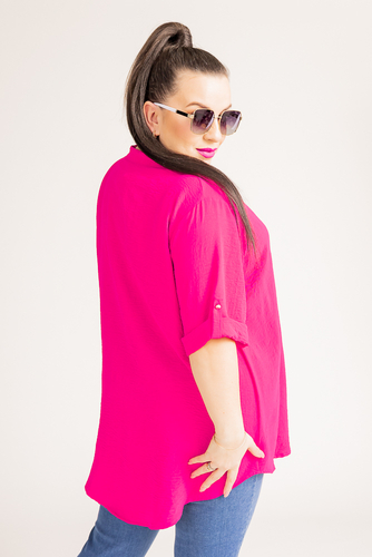 Fuchsia Shirt with stand-up collar LERIA