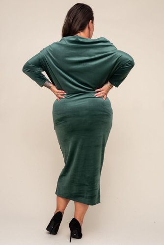 Green MIRI Velour Dress