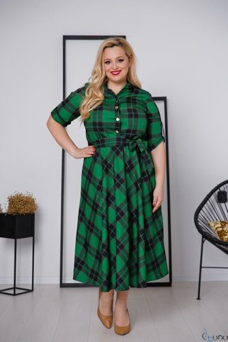 Green RAVELA Plus Size Dress 