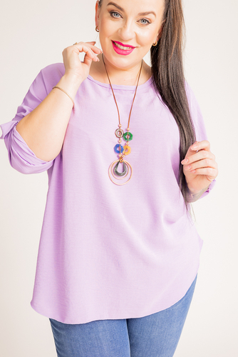 Lilac Blouse with GERTO Pendant