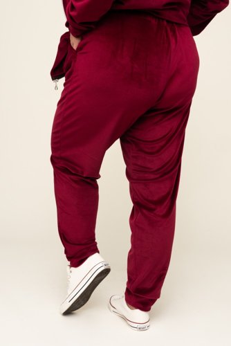 Maroon POLIN Velour Tracksuit Set