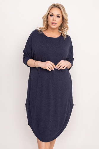 Navy Blue DONNA Plus Size Dress