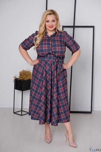 Navy Blue RAVELA Plus Size Dress 