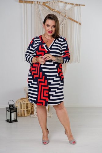 Navy Red ATTIMA Plus Size Tunic