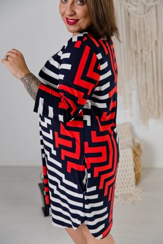 Navy Red ATTIMA Plus Size Tunic