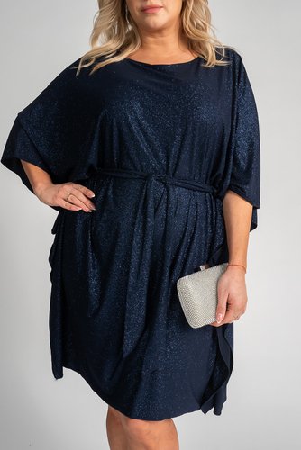 Navy blue BEGIO brocade dress