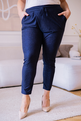 Navy blue BULIO brocade pants