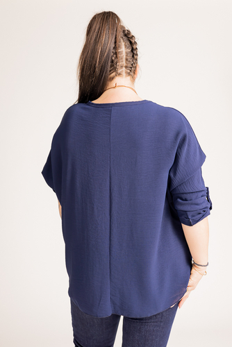 Navy blue Blouse with pendant GERTO