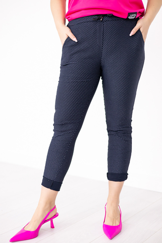 Navy blue GIATTO polka dot pants