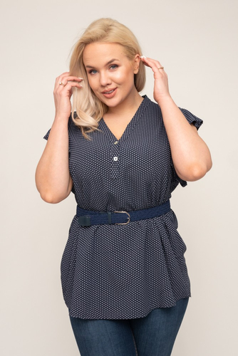 Navy blue POISA Blouse Pattern 1