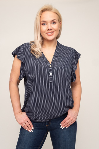 Navy blue POISA Blouse Pattern 1