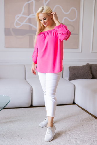 Pink Blouse with crinkle sleeves NANSI