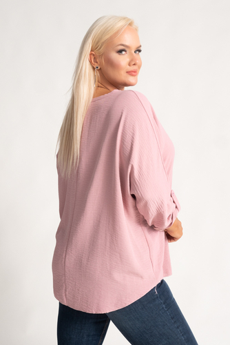 Powder Pink Blouse with GERTO Pendant