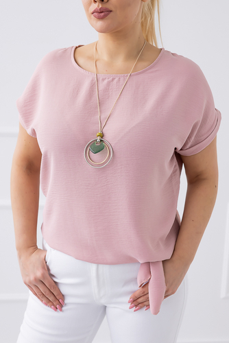 Powder Pink Blouse with Pendant FAIRY