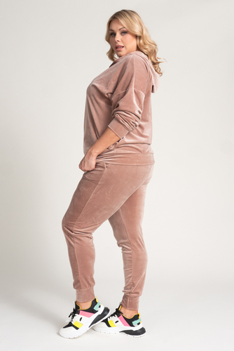 Powder Pink Velour Tracksuit Set by KARMENIO