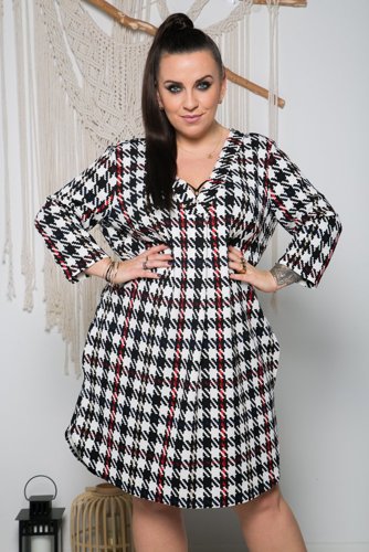 White ATTIMA Plus Size Tunic Pattern 1