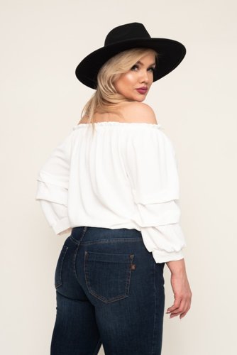 White Blouse with ruffled sleeves NANSI