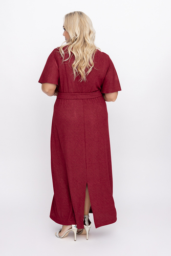  Robe longue chatoyante marron