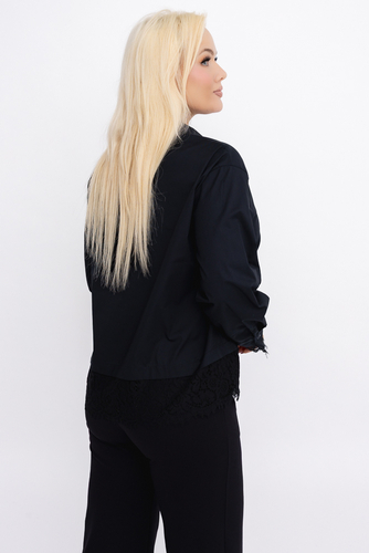 Czarna Koszula z koronką
