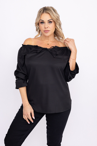 Black Blouse with tied neckline
