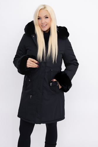 Czarna Kurtka puchowa z kapturem