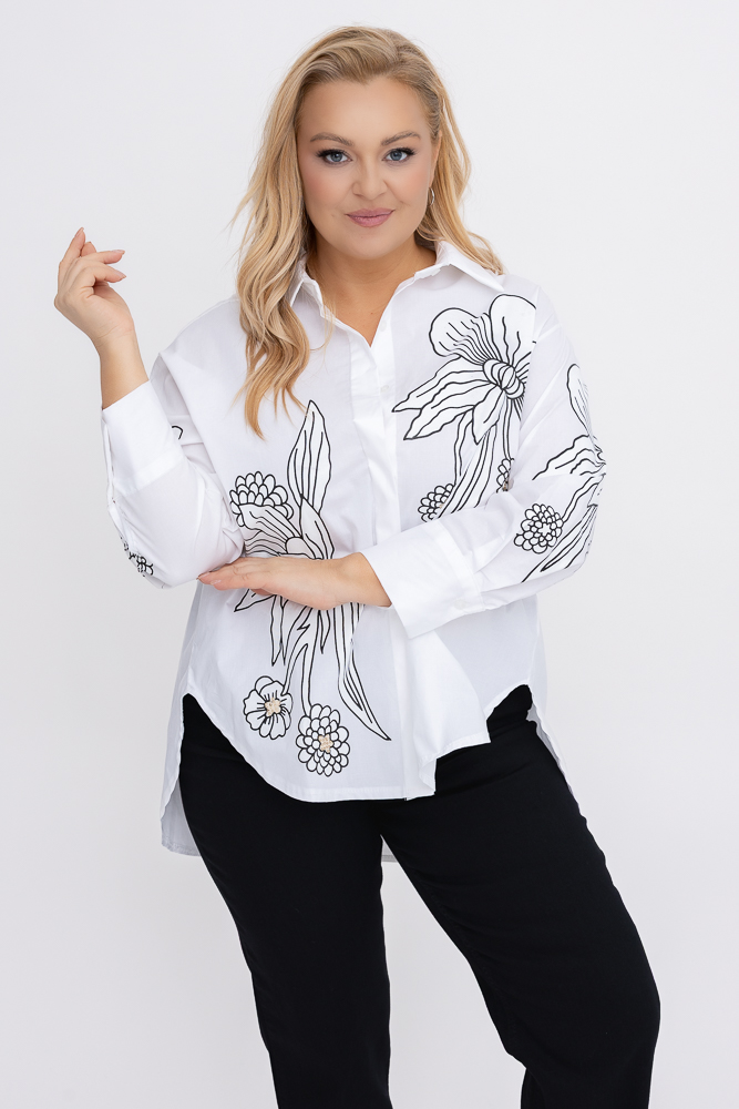 Biała Koszula z nadrukiem