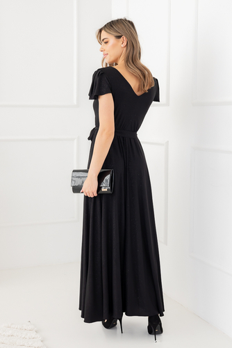Vestido brocado negro