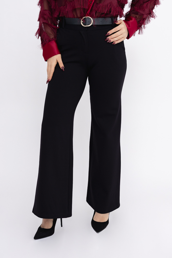 Czarne Spodnie z paskiem