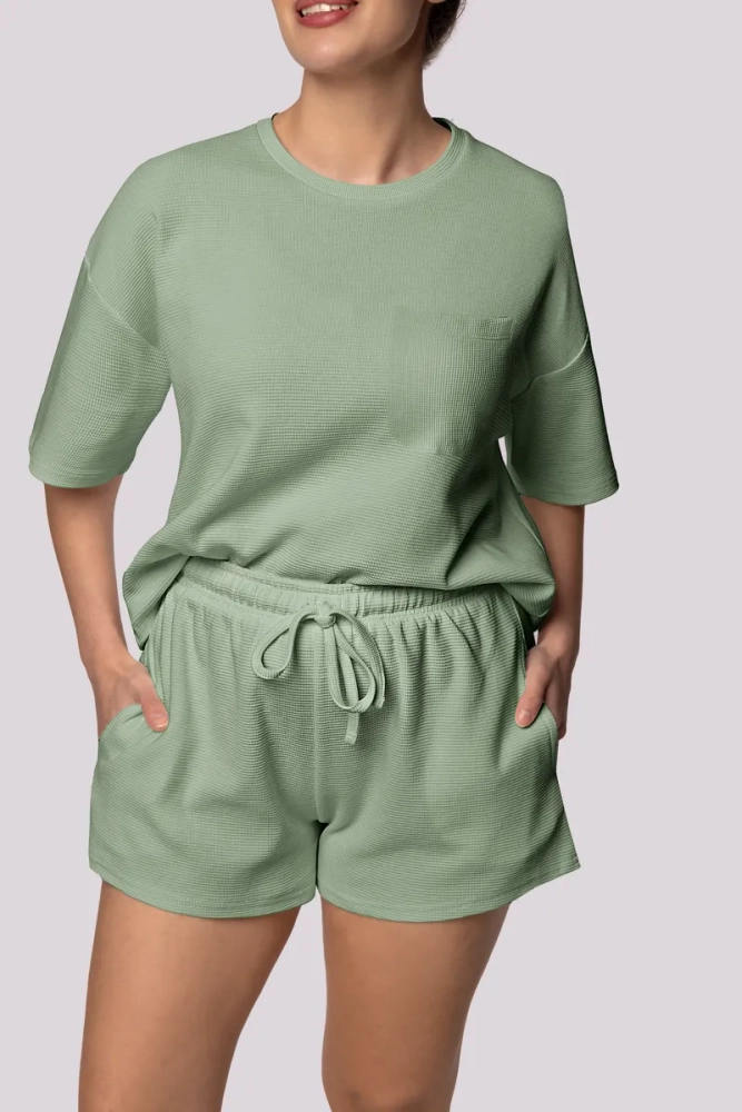 Pijama Pistachio cu pantaloni scurți