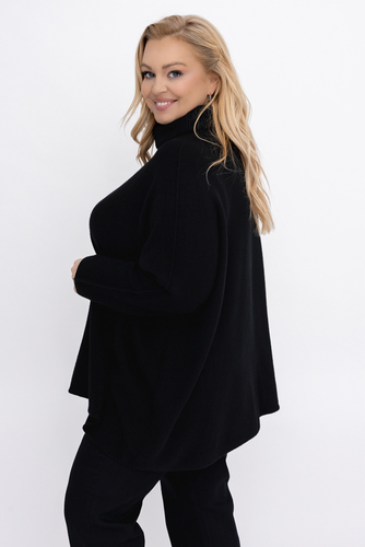 Czarny Sweter z golfem