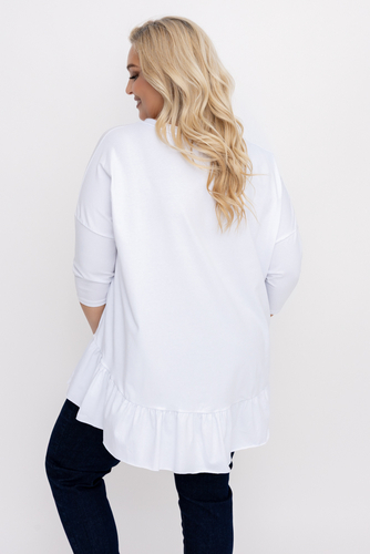  Weiße Bluse mit Rüsche