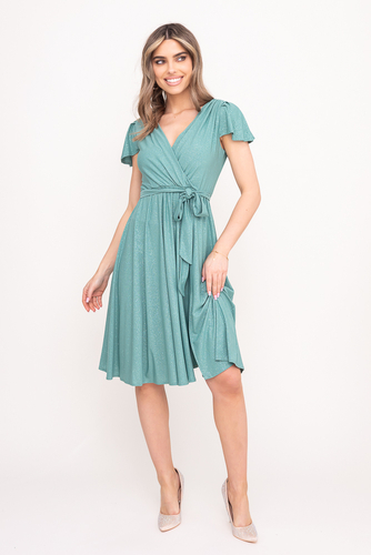Vestido brocado menta