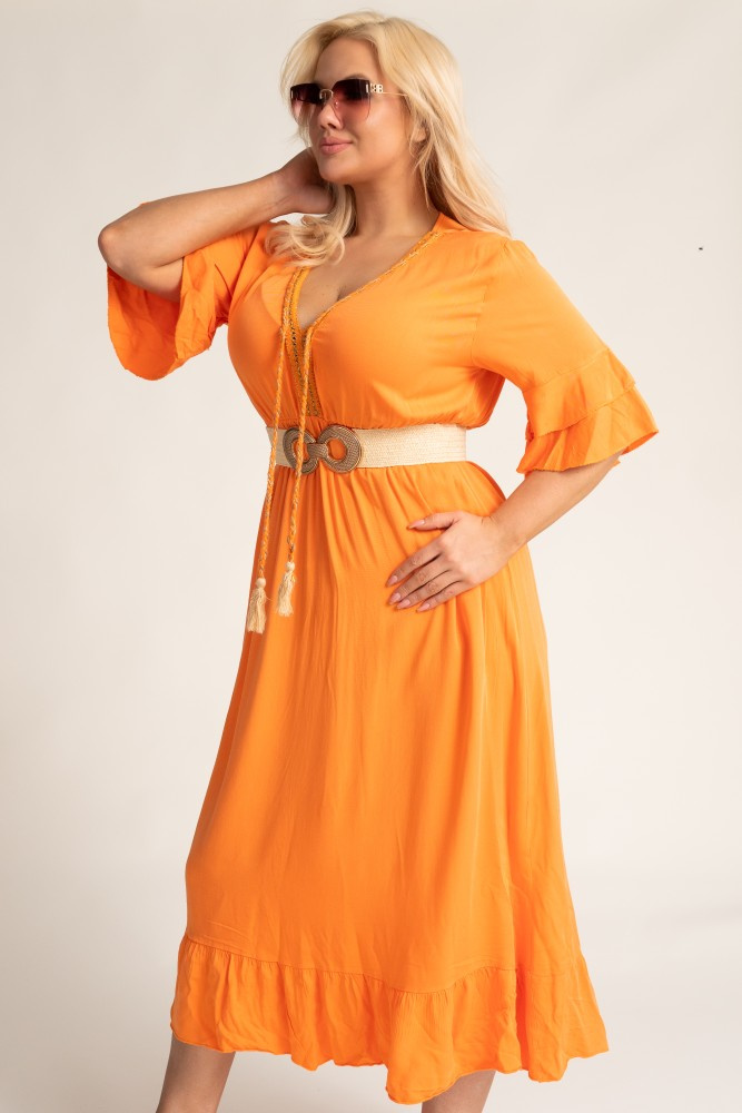 Orange Cut-Off Dress AMORENA