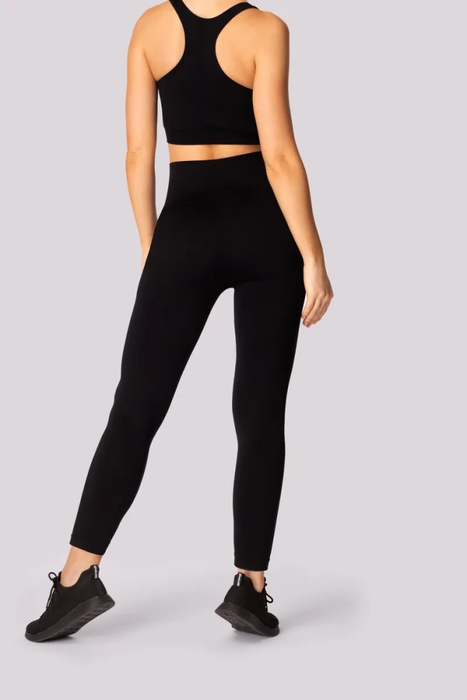 Sorte leggings med lomme