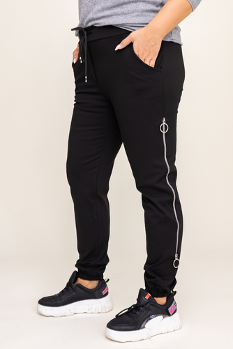 Czarne Spodnie z suwakami 
