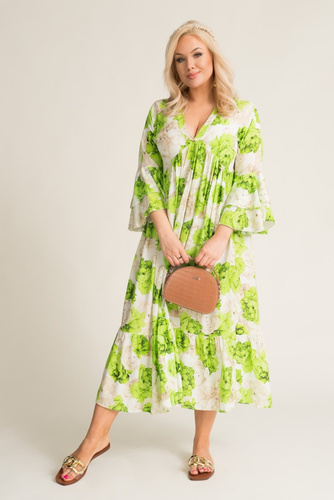  Lime green GARMINO maxi dress