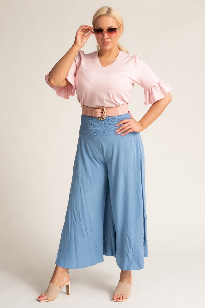 Blue Wide-Legged Trousers QUENTO