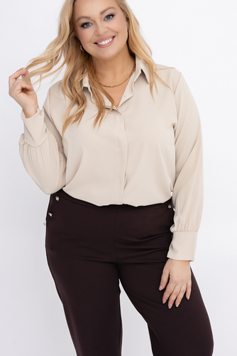 Beżowa Koszula satynowa