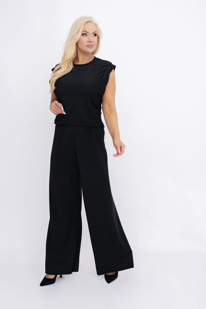 Czarny Komplet błyszczący