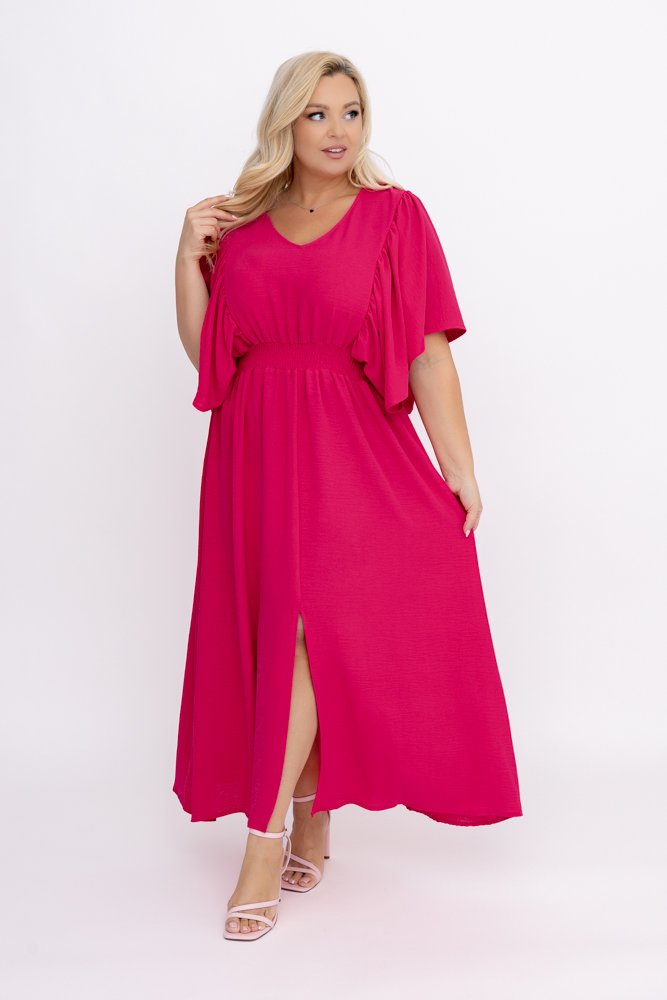 Fuchsia Crinkle Dress