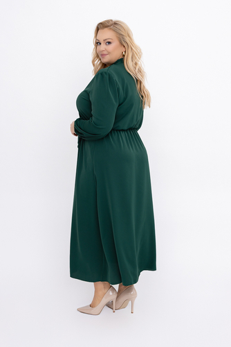 Butelkowozielona Sukienka satynowa