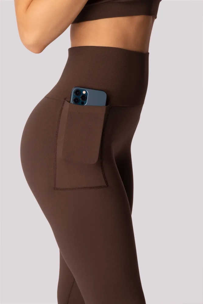 Kaffee-Leggings mit Tasche