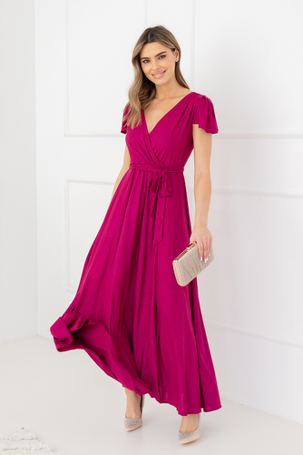 Vestido brocado morado