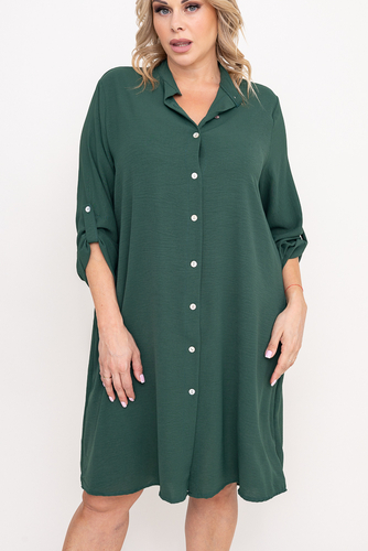 Butelkowozielona Sukienka koszulowa