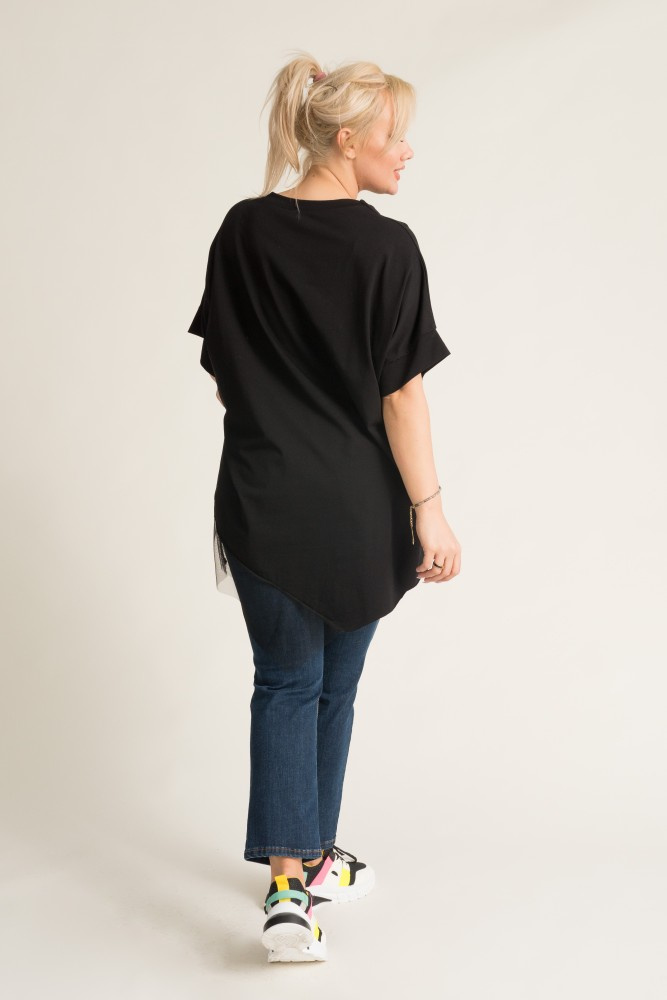 Black Asymmetrical Blouse TOWERTY