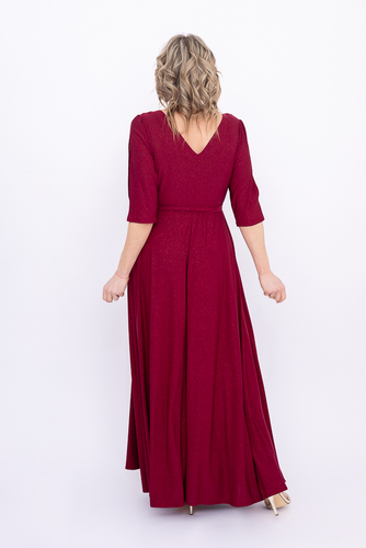 Rochie brocart maron