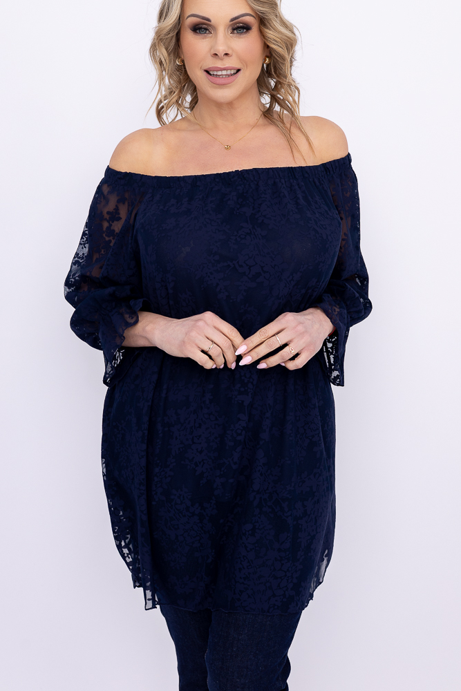 Navy Blue Lace Tunic