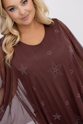 Czekoladowa Sukienka z siateczką Wzór 2 
