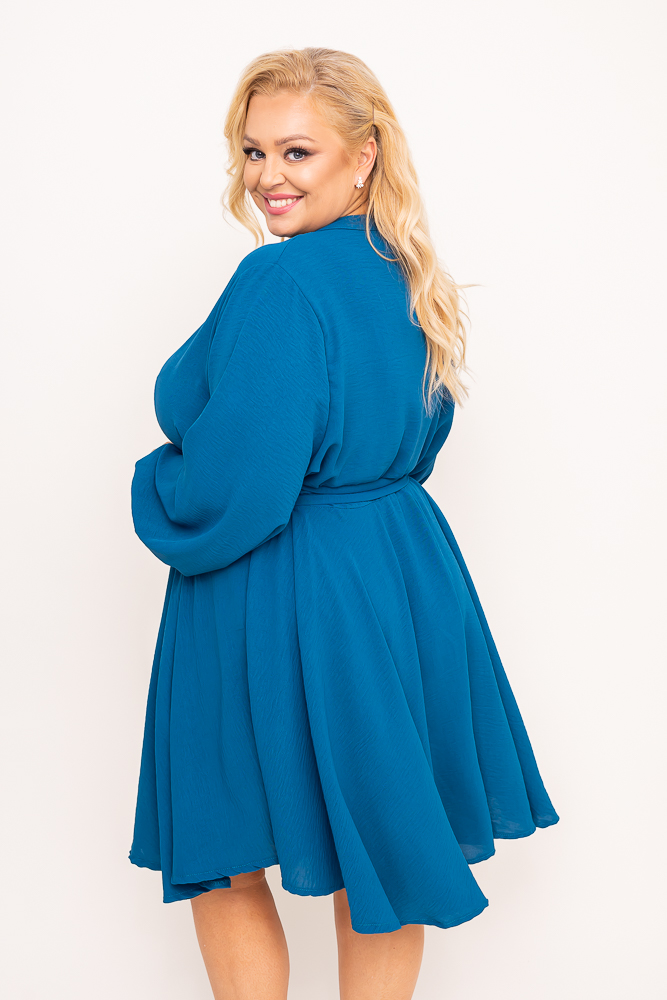 Morska Sukienka koszulowa z paskiem DEPERI